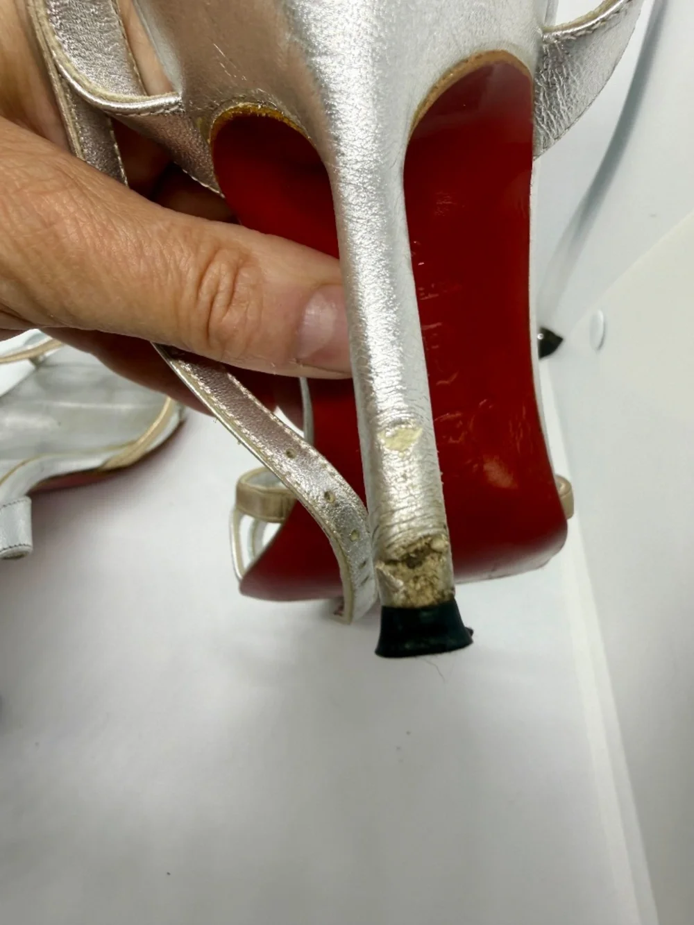 Christian Louboutin Silver Gold Mint Strappy Sandals 39